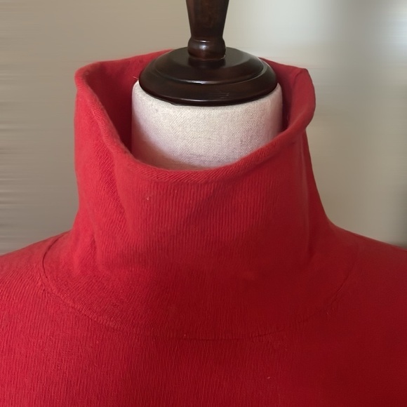 Ann Taylor Petite Turtleneck Tunic Sweater Red LP - Picture 2 of 6